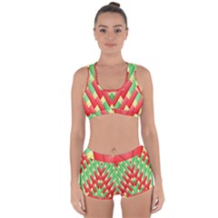 Christmas Geometric 3d Design Racerback Boyleg Bikini Set by Sapixe