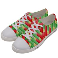 Christmas Geometric 3d Design Women s Low Top Canvas Sneakers by Sapixe