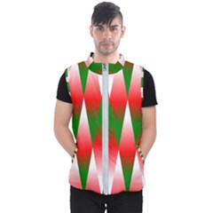 Christmas Geometric Background Men s Puffer Vest by Sapixe