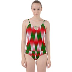 Christmas Geometric Background Cut Out Top Tankini Set by Sapixe