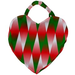 Christmas Geometric Background Giant Heart Shaped Tote by Sapixe