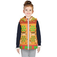 Christmas Design Seamless Pattern Kid s Hooded Puffer Vest by Sapixe