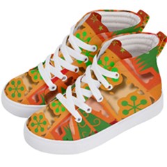 Christmas Design Seamless Pattern Kid s Hi-top Skate Sneakers by Sapixe