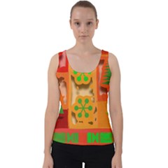 Christmas Design Seamless Pattern Velvet Tank Top by Sapixe