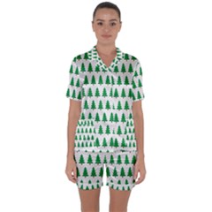 Christmas Background Christmas Tree Satin Short Sleeve Pyjamas Set by Sapixe