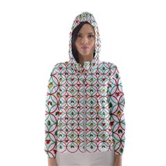 Christmas Decorations Background Hooded Wind Breaker (women) by Sapixe