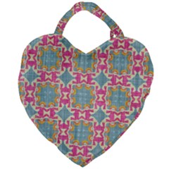 Christmas Holidays Seamless Pattern Giant Heart Shaped Tote by Sapixe