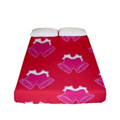 Christmas Red Pattern Reasons Fitted Sheet (full/ Double Size)