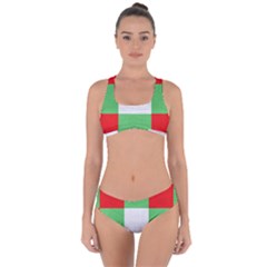 Fabric Christmas Colors Bright Criss Cross Bikini Set by Sapixe