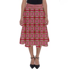 Christmas Paper Wrapping Paper Perfect Length Midi Skirt by Sapixe