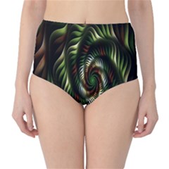 Fractal Christmas Colors Christmas High-waist Bikini Bottoms by Sapixe