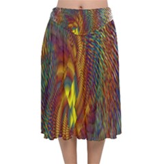 Fire New Year S Eve Spark Sparkler Velvet Flared Midi Skirt