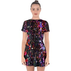 Abstract Background Celebration Drop Hem Mini Chiffon Dress by Sapixe