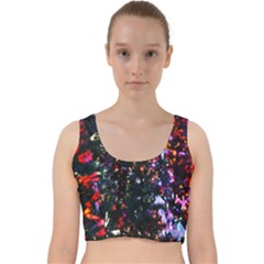 Abstract Background Celebration Velvet Racer Back Crop Top