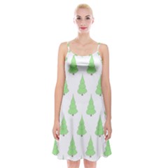 Background Christmas Christmas Tree Spaghetti Strap Velvet Dress by Sapixe