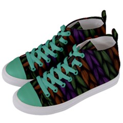 Background Weave Plait Purple Women s Mid-top Canvas Sneakers by Sapixe