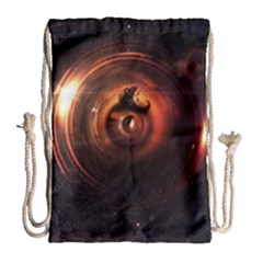 Steampunk Airship Sailing The Stars Of Deep Space Drawstring Bag (large) by jayaprime