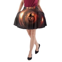 Steampunk Airship Sailing The Stars Of Deep Space A-line Pocket Skirt by jayaprime