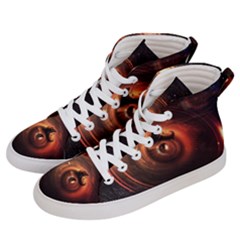 Steampunk Airship Sailing The Stars Of Deep Space Women s Hi-top Skate Sneakers by jayaprime