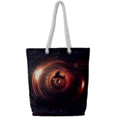 Steampunk Airship Sailing The Stars Of Deep Space Full Print Rope Handle Tote (small) by jayaprime