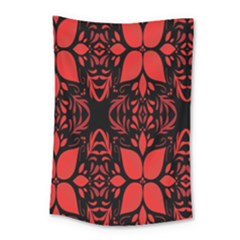 Christmas Red And Black Background Small Tapestry by Sapixe