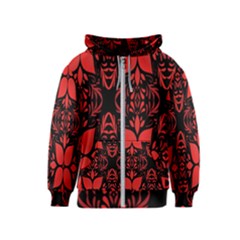 Christmas Red And Black Background Kids  Zipper Hoodie by Sapixe