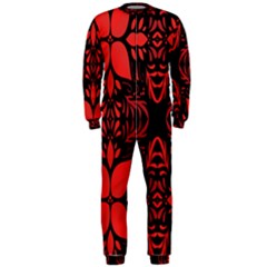 Christmas Red And Black Background Onepiece Jumpsuit (men)  by Sapixe