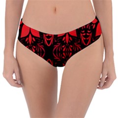 Christmas Red And Black Background Reversible Classic Bikini Bottoms by Sapixe