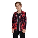 Christmas Red And Black Background Wind Breaker (Kids) View2