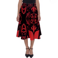 Christmas Red And Black Background Perfect Length Midi Skirt by Sapixe