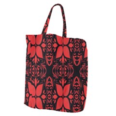 Christmas Red And Black Background Giant Grocery Zipper Tote by Sapixe