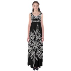 Ice Crystal Ice Form Frost Fabric Empire Waist Maxi Dress by Sapixe