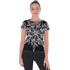 Ice Crystal Ice Form Frost Fabric Short Sleeve Sports Top  by Sapixe