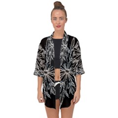 Ice Crystal Ice Form Frost Fabric Open Front Chiffon Kimono by Sapixe