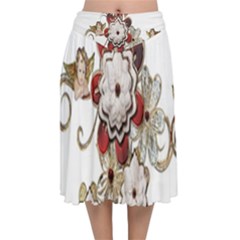 Gems Gemstones Jewelry Jewel Velvet Flared Midi Skirt