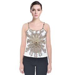 Gold Golden Gems Gemstones Ruby Velvet Spaghetti Strap Top