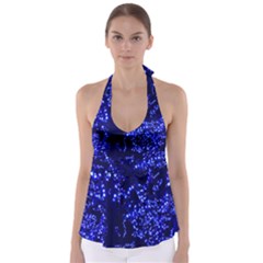 Lights Blue Tree Night Glow Babydoll Tankini Top by Sapixe