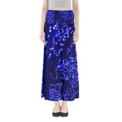 Lights Blue Tree Night Glow Full Length Maxi Skirt by Sapixe