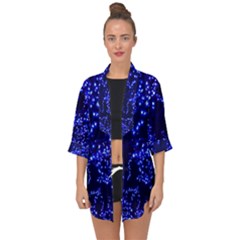 Lights Blue Tree Night Glow Open Front Chiffon Kimono by Sapixe