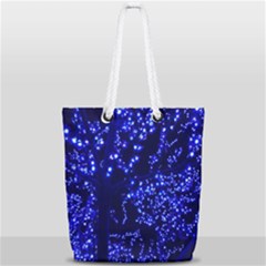 Lights Blue Tree Night Glow Full Print Rope Handle Tote (small) by Sapixe