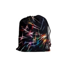 Lights Star Sky Graphic Night Drawstring Pouches (medium)  by Sapixe