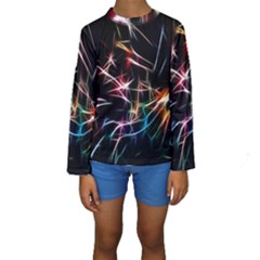 Lights Star Sky Graphic Night Kids  Long Sleeve Swimwear by Sapixe