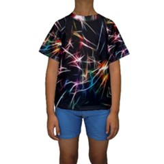 Lights Star Sky Graphic Night Kids  Short Sleeve Swimwear by Sapixe