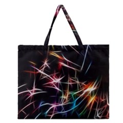 Lights Star Sky Graphic Night Zipper Large Tote Bag by Sapixe