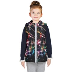 Lights Star Sky Graphic Night Kid s Hooded Puffer Vest by Sapixe