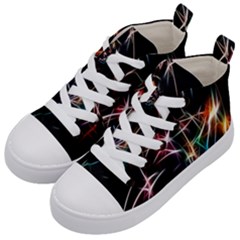 Lights Star Sky Graphic Night Kid s Mid-top Canvas Sneakers by Sapixe