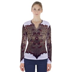 Jewelry Jewel Gem Gemstone Shine V-neck Long Sleeve Top by Sapixe