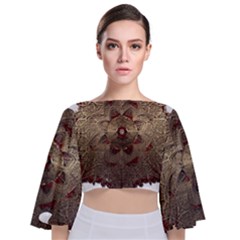 Jewelry Jewel Gem Gemstone Shine Tie Back Butterfly Sleeve Chiffon Top by Sapixe