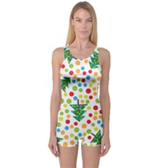 Pattern Circle Multi Color One Piece Boyleg Swimsuit by Sapixe