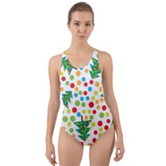 Pattern Circle Multi Color Cut-out Back One Piece Swimsuit by Sapixe